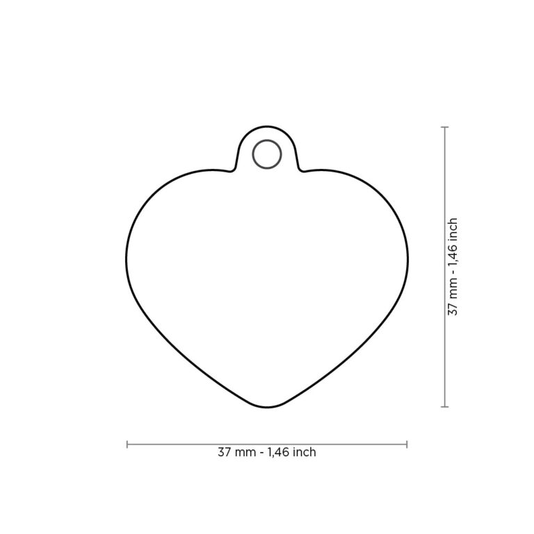 MyFamily Hushtag Hjerte ID Tag-Aluminium med plast kant