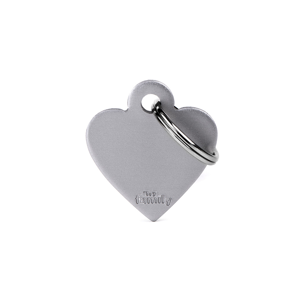 Myfamily Basic Hjerte ID tag aluminium Myfamily Basic Hjerte ID tag aluminium