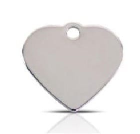 ID brikke Hjerte, 2 størrelser, mange farger. Inkludert festering