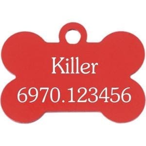 ID brikke med poter, graveres på èn side